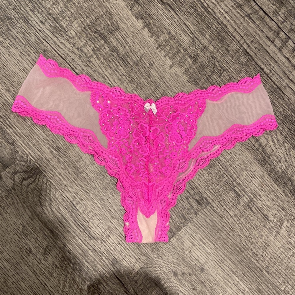 Sold- SET! Victoria's Secret Swavorski Crystal Demi Panty Set Barbie-core - Picture 7 of 10